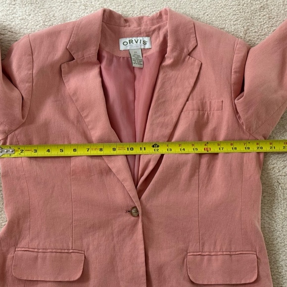 Women's Orvis Pink Linen Blend Blazer, Fully Lined, Size 14 - Picture 11 of 11